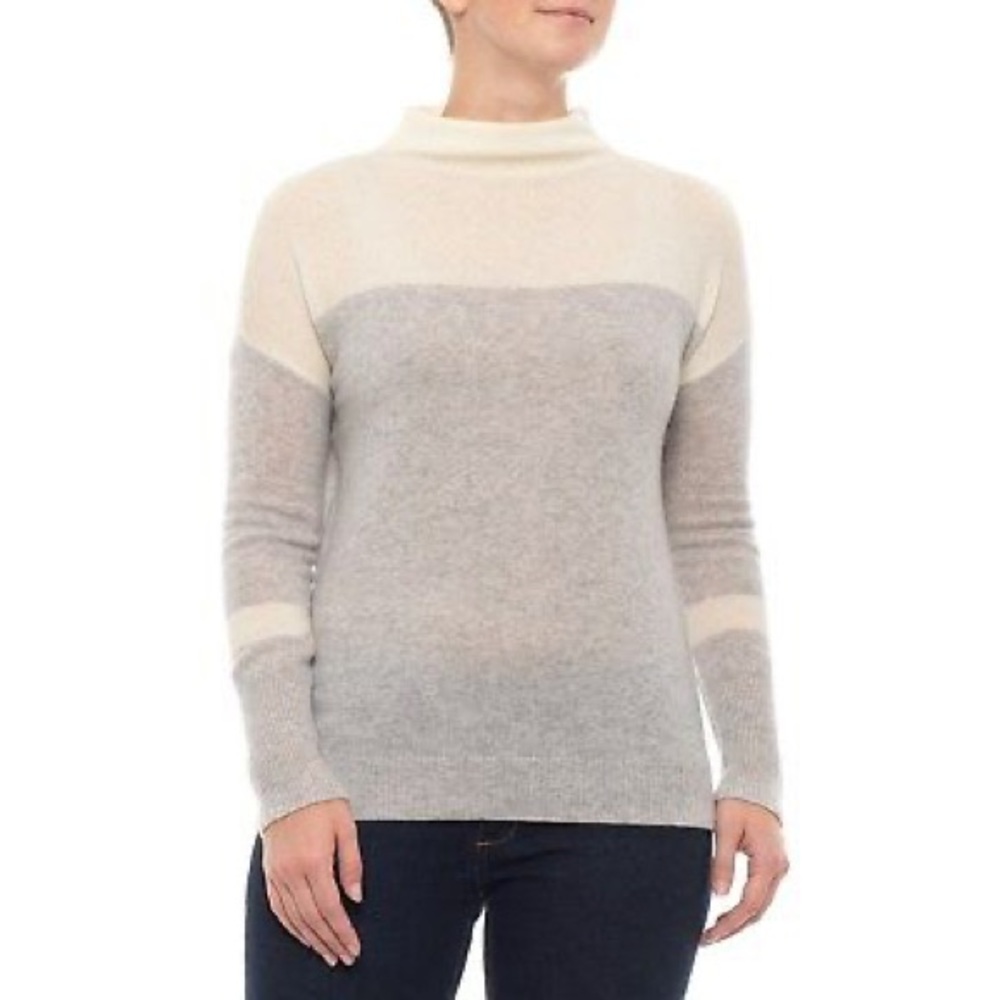 Tahari Pure Lux 100% Cashmere Mock Neck Sweater